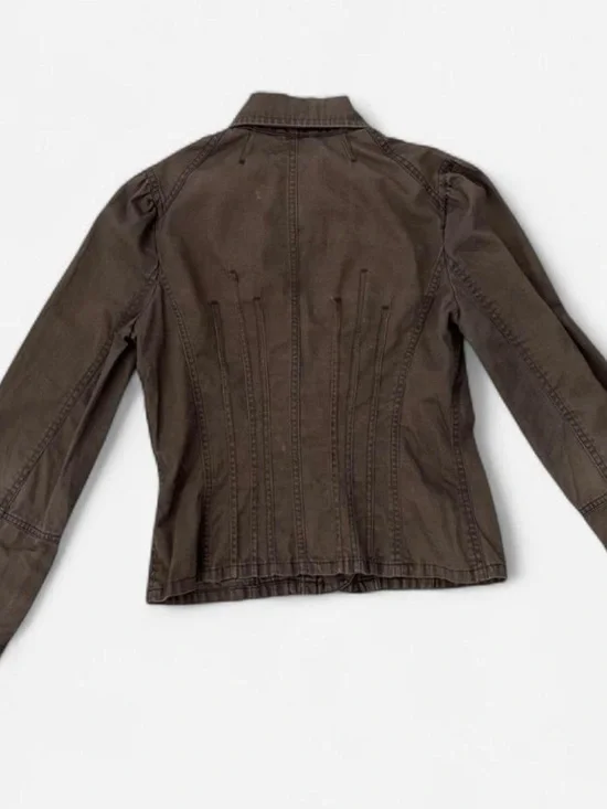 Charlotte Russe Brown Button-Front Jean Jacket - Picture 2 of 6